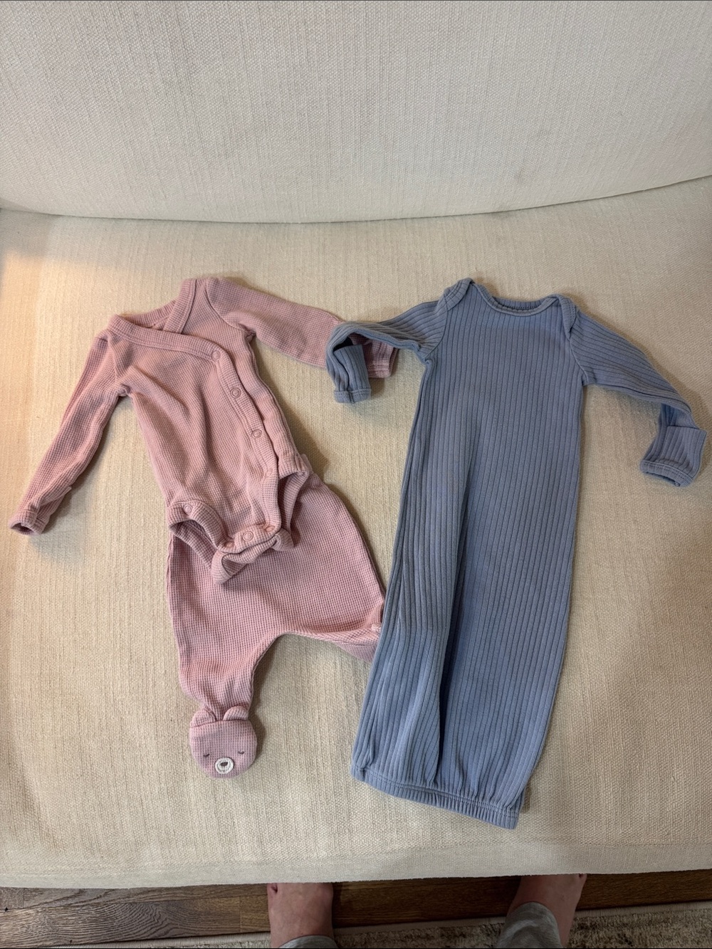 Carter Preemie Kids Ribbed One-Piece Romper in Pink and Blue